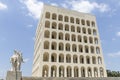 Rome, Italy - June 17, 2021: Palazzo della CiviltÃÂ  Italiana also called the Square Colosseum Colosseo Quadrato at the EUR distri